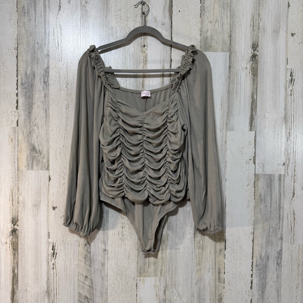 Pink Lily Sage Ruched Women's Bodysuit